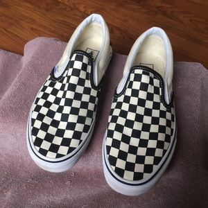 Vans Slip On Checkerboard Skate Shoe - Cream/Black